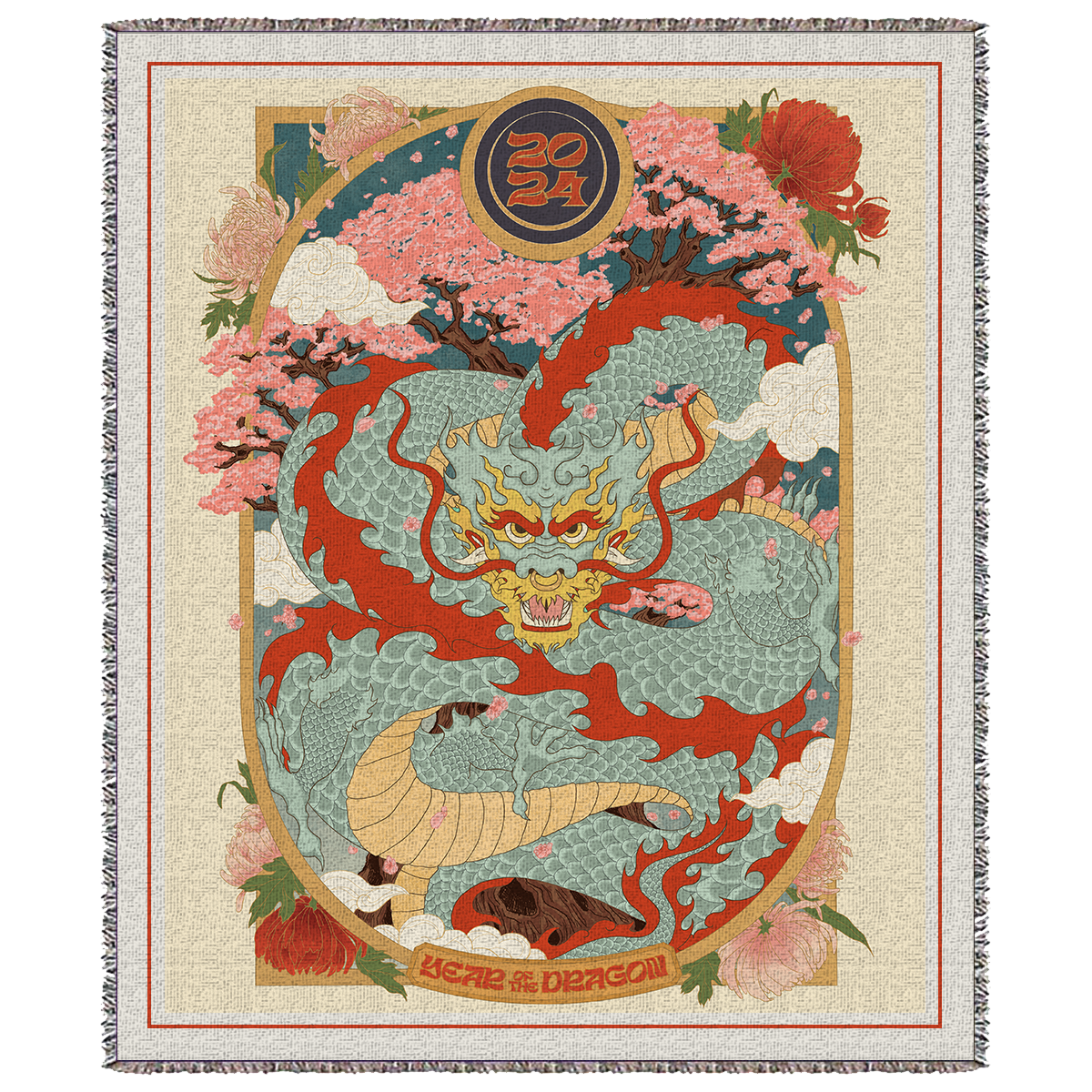 Year of the Dragon 50in. x 60in. Woven Blanket